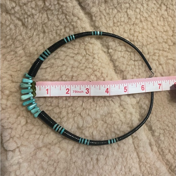 Turquoise artesanal necklace. Genuine New Mexico turquoise - Picture 3 of 4